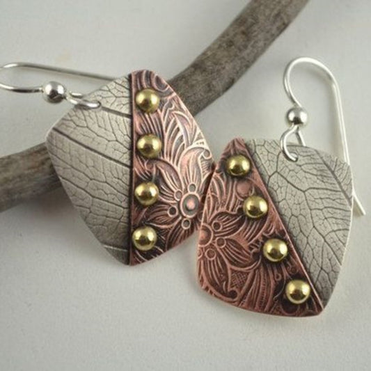 Carved Flower Earring Pendant For Ladies