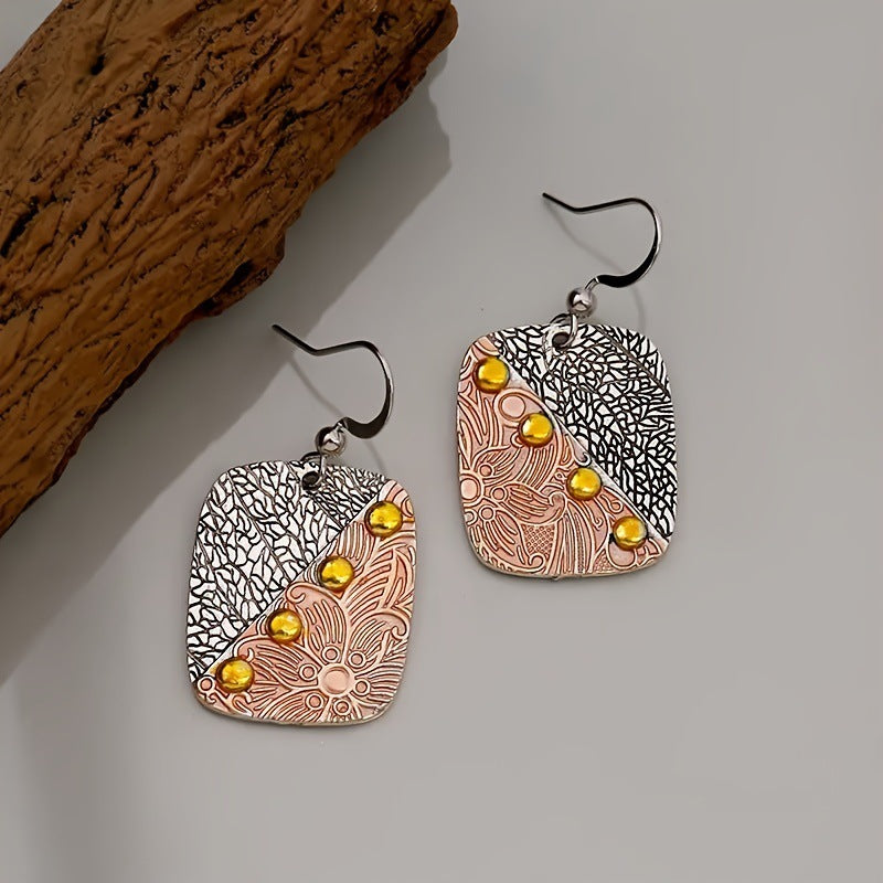 Carved Flower Earring Pendant For Ladies