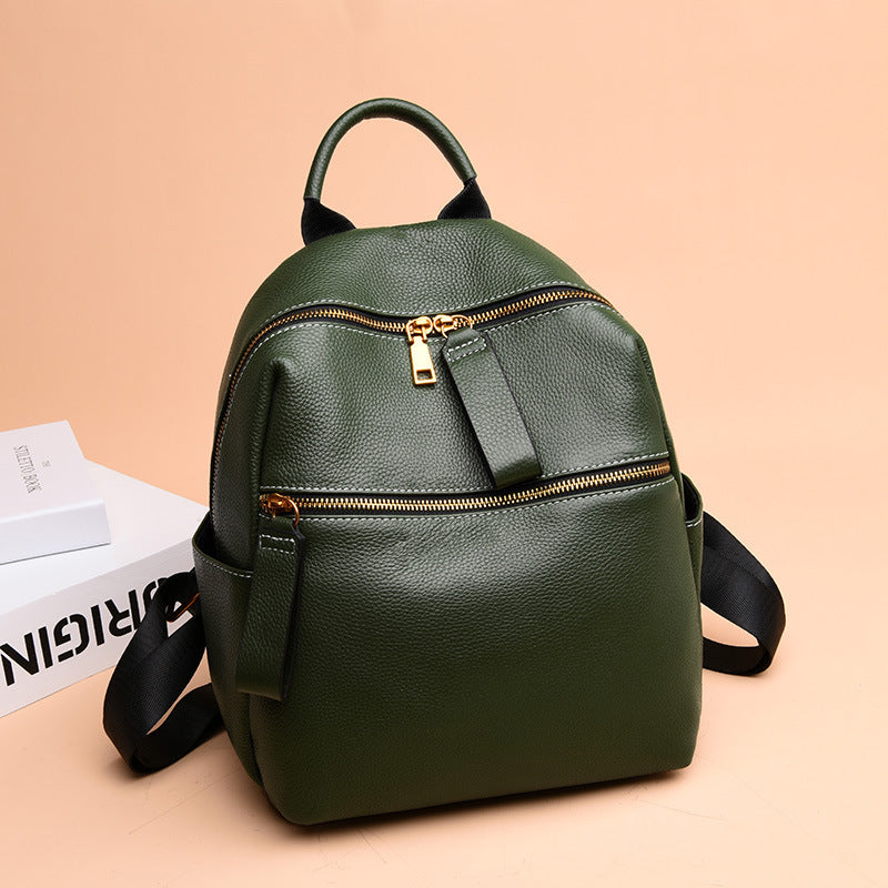 Leather Backpack Women All-Match Fashion Top Layer Leather Small Backpack