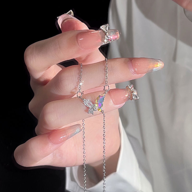 Colorful Butterfly Necklace Ornament Affordable Luxury Trend