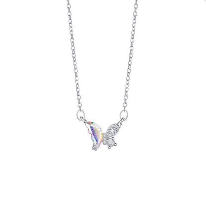 Colorful Butterfly Necklace Ornament Affordable Luxury Trend