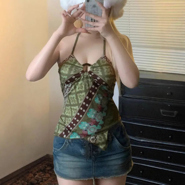 Irregular Short Sling Summer Top For Women null